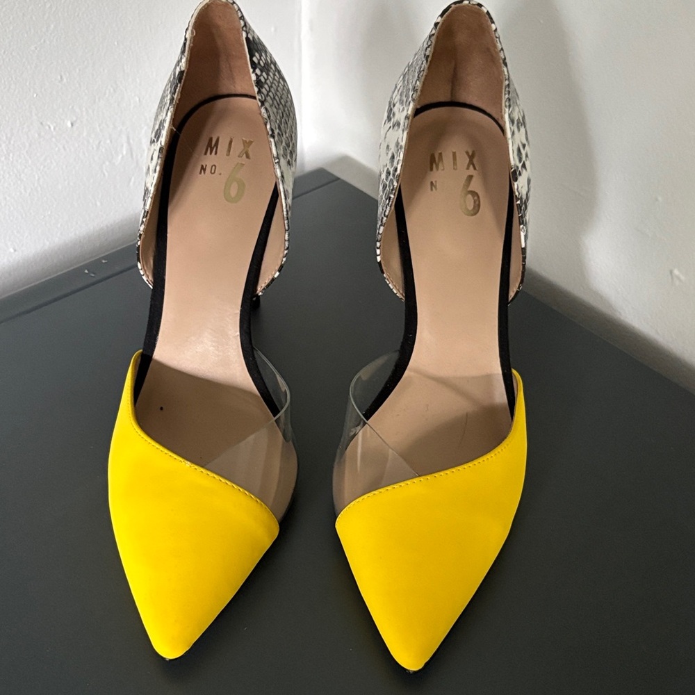 Mix No. 6 Yellow and Snakeskin Heels